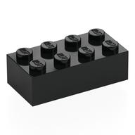 Деталь LEGO Brick 2 x 4 with 'PHYSICAL' and Icon / 'MOOVA' Print, Черный