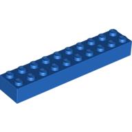 Набор LEGO Brick 2 x 10 without Bottom Tubes, with Cross Supports, Голубой