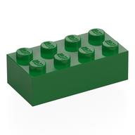 Деталь LEGO Brick 2 x 4 with 'I heart LEGO STORE SHENZHEN 2020' print, Зеленый