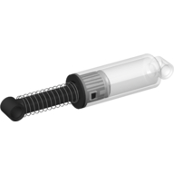 Деталь LEGO Technic Shock Absorber 10L, Damped, Normal Spring, Прозрачный бесцветный
