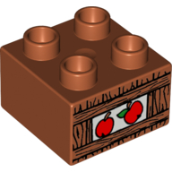 Набор LEGO Duplo Brick 2 x 2 with Apples in Crate Print, Темно-оранжевый