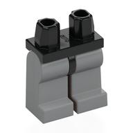 Деталь LEGO Hips and Light Bluish Gray Legs, Черный