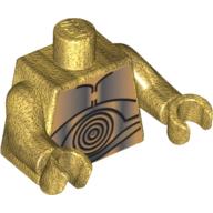 Деталь LEGO Torso Metal Plates and Concentric Circles Print (C-3PO), Pearl Gold Arms and Hands, Жемчужно-золотой