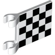 Деталь LEGO Flag 2 x 2 Square [Thin Clips] with Chequered Print, Белый