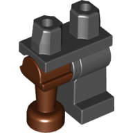 Деталь LEGO Left Leg, Reddish Brown Right Pirate Peg Leg, and Black Hips, Черный