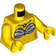 Деталь LEGO Torso Mermaid Shell Bra and Star Necklace Print, Yellow Arms and Hands, Желтый