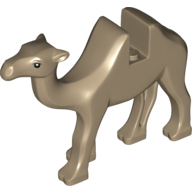 Деталь LEGO Animal, Camel with Black Eyes print, Темно-песочный