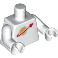 Деталь LEGO Torso Space Classic Moon Print, White Arms and Hands, Белый