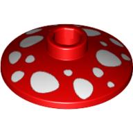 Деталь LEGO Dish 2 x 2 Inverted [Radar] with Mushroom Spots Print, Красный