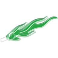 Деталь LEGO Wave Rounded Large (Flame) with Marbled Green Pattern, Прозрачный зеленый