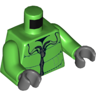 Деталь LEGO Torso Winter Jacket with Silver Zipper Print, Bright Green Arms, Dark Bluish Gray Hands, Ярко-зеленый