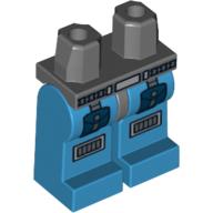 Деталь LEGO Hips and Dark Azure Legs with 2 Pockets and Kneepads Print, Темный сине-серый