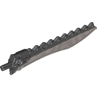 Деталь LEGO Large Figure Weapon Sword, 11.5L with Sawtooth Back with Flat Silver Blade, Черный