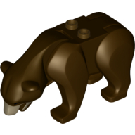 Деталь LEGO Bear with 2 Studs on Back and Dark Tan Muzzle Print, Темно-коричневый