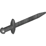 Деталь LEGO Minifig Greatsword Pointed with Thin Crossguard, Жемчужный титановый