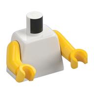 Деталь LEGO Torso, Yellow Arms and Hands [Plain], Белый