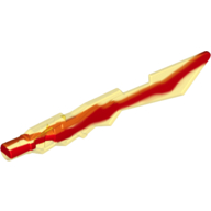 Деталь LEGO Minifig Ice Sword with Jagged Edges and Marbled Orange Pattern, Прозрачный желтый