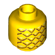 Деталь LEGO Minifig Head (No Face), Pineapple Print, Желтый