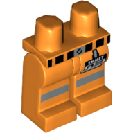 Деталь LEGO Hips and Orange Legs with Belt, Reflective Stripes and 'EMMET' Name Tag Print, Оранжевый