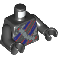 Деталь LEGO Torso Nindroid Armour with Red and Dark Purple Trim Print, Black Arms and Hands, Черный