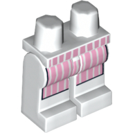 Деталь LEGO Hips and White Legs with Pink Apron with White Stripes Print, Белый