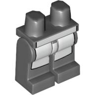 Деталь LEGO Hips and Dark Bluish Gray Legs with White Apron Print, Темный сине-серый