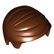 Деталь LEGO Minifig Hair Smooth Combed Sideways, Красно-коричневый