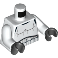 Деталь LEGO Torso Armor Stormtrooper, Detailed Armor without Shoulder Belts Print, White Arms, Black Hands, Белый