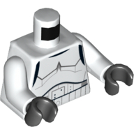 Деталь LEGO Torso Armor Stormtrooper, Detailed Armor without Shoulder Belts Print (Rebels Cartoon Style), White Arms, Black Hands, Белый