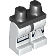Деталь LEGO Hips and White Legs with Black and Gray Markings Print (Stormtrooper), Черный