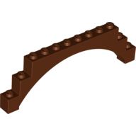 Деталь LEGO Brick Arch 1 x 12 x 3 Raised Arch with 5 Cross Supports, Красно-коричневый