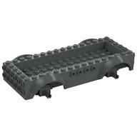 Деталь LEGO Vehicle Base 8 x 16 with Wheel Arches, Front and Side Studs, and 4 x 14 Recessed Studded Section, 3 Holes, Dark Bluish Gray Wheel Clip Pins, Темный сине-серый