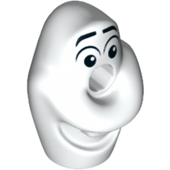 Деталь LEGO Minifig Head Special with Hole in Center, Olaf Print, Белый