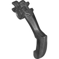Деталь LEGO Bionicle Weapon Claw - Bent and Notched with Clip, Жемчужный титановый