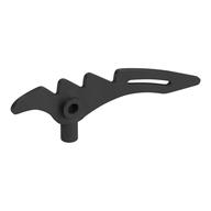 Деталь LEGO Minifig Crescent Blade - Serrated with Bar, Жемчужный титановый