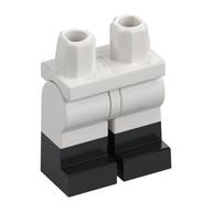 Деталь LEGO Hips with White Legs and Black Boots Pattern, Белый