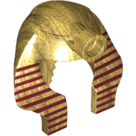 Деталь LEGO Minifig Headdress Mummy with Dark Red Stripes Thin Print, Песочный