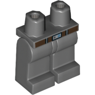 Деталь LEGO Hips and Dark Bluish Gray Legs with Dark Brown Belt. Silver Belt Buckle, Темный сине-серый