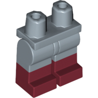 Деталь LEGO Hips with Sand Blue Legs and Dark Red Boots Pattern, Песочно-синий