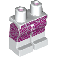 Деталь LEGO Hips with White Legs and Light Bluish Gray Boots Pattern with Pink Dots Print, Белый
