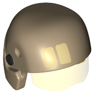 Деталь LEGO MINI HELMET NO. 88 ASS.DECO NO.1, Темно-песочный
