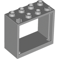 Деталь LEGO Window 2 x 4 x 3 Frame with Hollow Studs, Светлый сине-серый