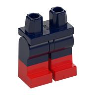 Деталь LEGO Hips with Dark Blue Legs and Red Boots Pattern, Темно-синий