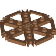 Деталь LEGO Technic Plate Rotor 6 Blade with Clip Ends Connected [aka Water Wheel], Средне-темный телесный