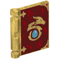 Деталь LEGO Book Cover with Dragon Egg Print, Жемчужно-золотой