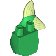 Tail Mermaid Curved with Yellowish Green Fluke print [Ariel]