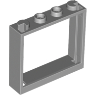 Деталь LEGO Window 1 x 4 x 3 without Shutter Tabs, Светлый сине-серый