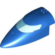 Деталь LEGO Aircraft Fuselage Curved Forward 8 x 16 x 5 with Trans-Light Blue Glass, Голубой