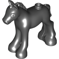 Набор LEGO Horse Foal with Gray Eyeshadow, Gray Eyes, White Pupils and Black Eyelashes Print, Черный
