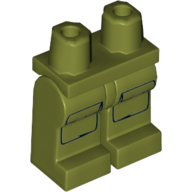 Деталь LEGO Hips and Olive Green Legs with Pockets/Knee Pads, Оливковый